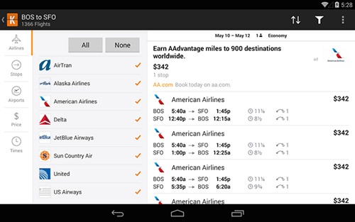 Kayak - Aplicativos para Viajantes