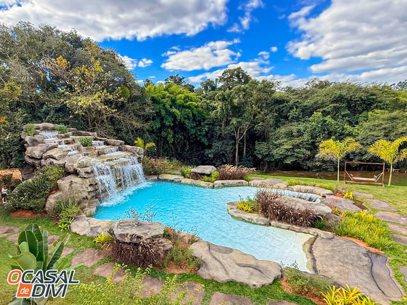 Piscina com Cascata - Hotel Fazenda Álamo - Campo Belo - Minas Gerais